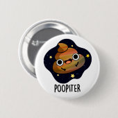 Badge Rond 5 Cm Poopiter Funny Planet Jupiter Pun (Devant & derrière)