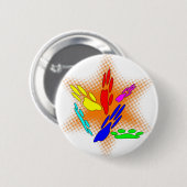 Badge Rond 5 Cm Pop Art Chien Empreintes de pattes (Devant & derrière)