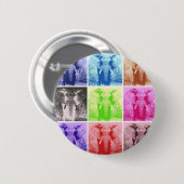Badge Rond 5 Cm Pop Art Elephants (Devant & derrière)