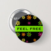 Badge Rond 5 Cm Pop art Flowers seamless pattern + your ideas (Devant & derrière)