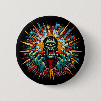Badge Rond 5 Cm Pop Art Frankenstein's Melt Down