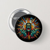 Badge Rond 5 Cm Pop Art Frankenstein's Melt Down (Devant & derrière)