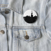 Badge Rond 5 Cm Pop Art New York Silhouette (En situation)