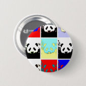 Badge Rond 5 Cm Pop Art Panda (Devant & derrière)