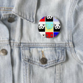 Badge Rond 5 Cm Pop Art Panda (En situation)