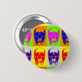 Badge Rond 5 Cm Pop Art Skull (Devant & derrière)