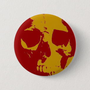 Badge Rond 5 Cm Pop Art Skull