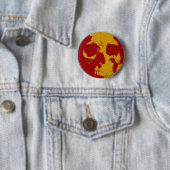 Badge Rond 5 Cm Pop Art Skull (En situation)