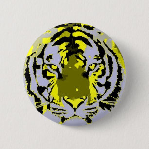 Badge Rond 5 Cm Pop Art Tiger