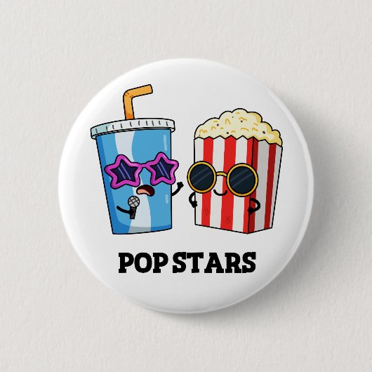 Badge Rond 5 Cm Pop Stars Funny Snack Pun (Devant)