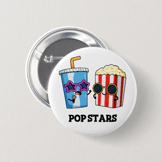 Badge Rond 5 Cm Pop Stars Funny Snack Pun (Devant & derrière)