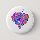 Badge Rond 5 Cm PopArt Coeurs violets (Devant)