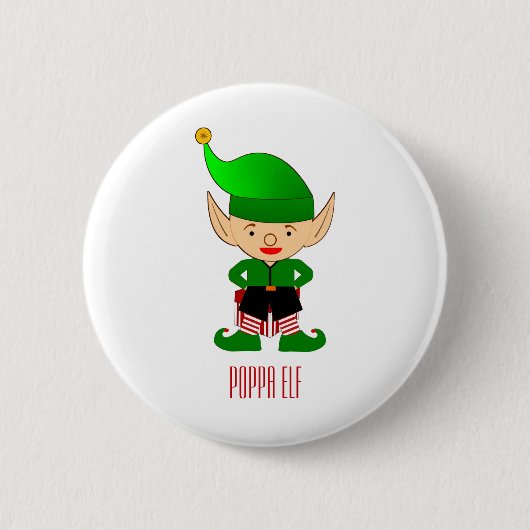 Badge Rond 5 Cm Poppa Elf Christmas Holiday Button Pin (Devant)