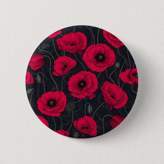 Badge Rond 5 Cm Poppies rouges (Devant)