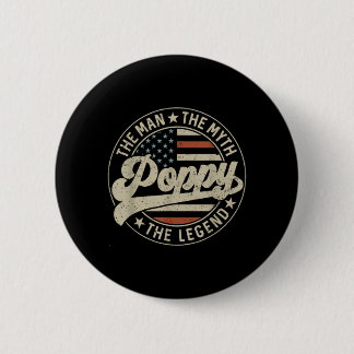 Badge Rond 5 Cm Poppy The One And Only The Legend Flag Fathers Day