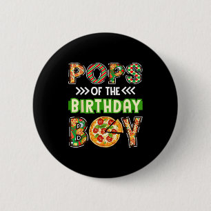 Badge Rond 5 Cm Pops de l'anniversaire du garçon amateur de pizza