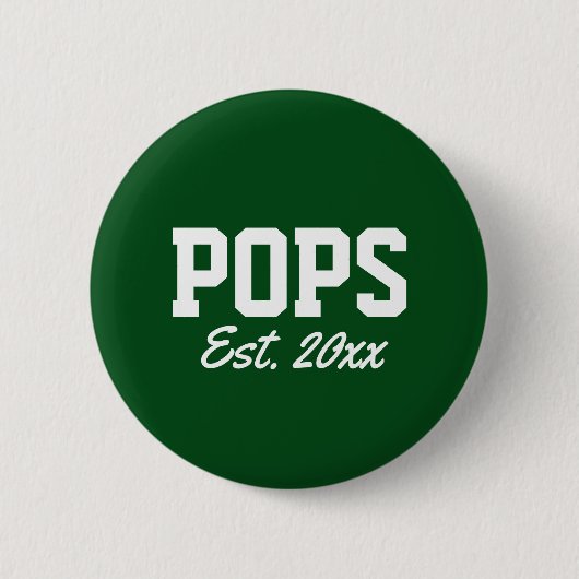 Badge Rond 5 Cm "Pops - est. date" nouveauté (Devant)
