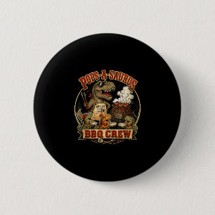 Badge Rond 5 Cm Pops un saurus équipe BBQ drôle de dinosaure papa