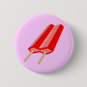 Badge Rond 5 Cm Popsicle rouge