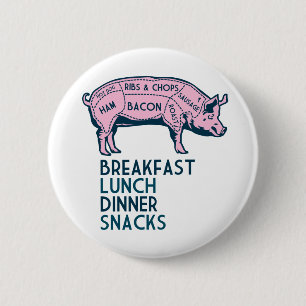 Badge Rond 5 Cm Porc, c'est tout bon !