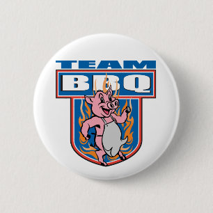 Badge Rond 5 Cm Porc de BBQ d'équipe