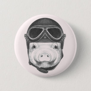 Badge Rond 5 Cm Porc de casse-cou