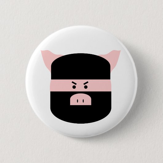 Badge Rond 5 Cm Porc de Ninja ! (Devant)