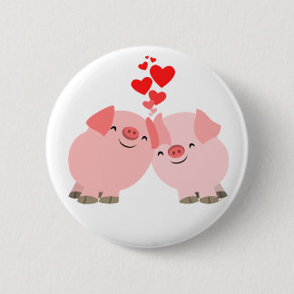 Badge Rond 5 Cm Porcs mignons de bande dessinée dans l'insigne de