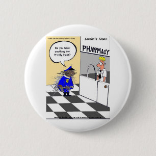 Badge Rond 5 Cm Porcupine Police Drôle Cadeaux Tee - shirts et Obj