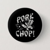 Badge Rond 5 Cm Pork Chop Sarcatic Karate Pig (Devant)