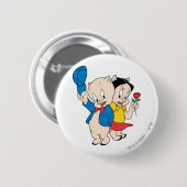 Badge Rond 5 Cm Porky Pig and Petunia (Devant & derrière)
