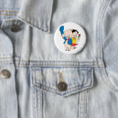 Badge Rond 5 Cm Porky Pig and Petunia (En situation)