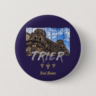 Badge Rond 5 Cm Porta Nigra à Trier vintage Moselle Souvenir