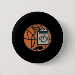Badge Rond 5 Cm Porte - bloc de sifflet de l'entraîneur de basket-