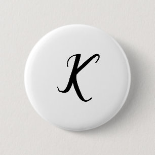 BADGE ROND 5 CM PORTE - CLÉ DE NOM PERSONNALISÉ SIMPLE MONOGRAMME 