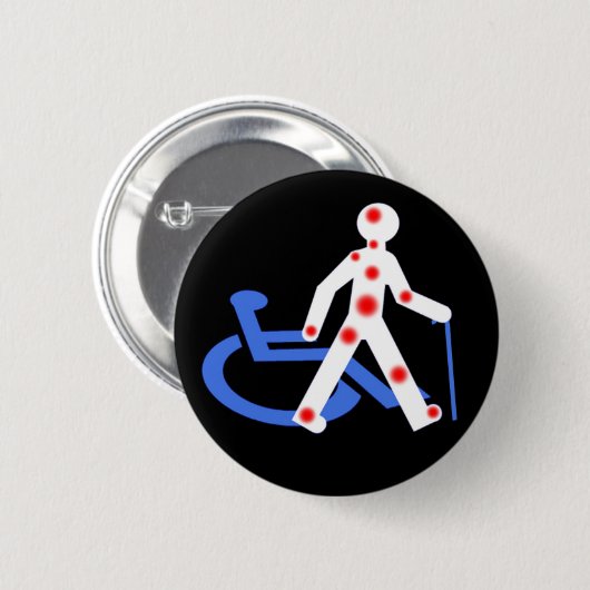 Badge Rond 5 Cm Porte-clefs Handicap invisible / Visible  (Devant & derrière)