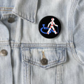 Badge Rond 5 Cm Porte-clefs Handicap invisible / Visible  (En situation)