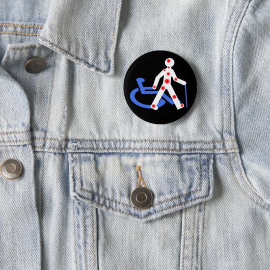 Badge Rond 5 Cm Porte-clefs Handicap invisible / Visible  (En situation)