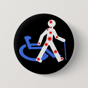 Badge Rond 5 Cm Porte-clefs Handicap invisible / Visible 