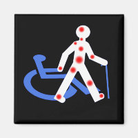 Badge Rond 5 cm Porte-clefs Handicap onzichtbaar /