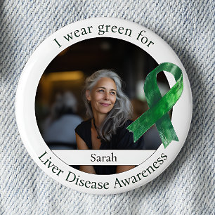 Badge Rond 5 Cm Porter du vert pour la photo de sensibilisation à