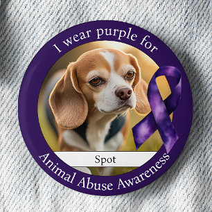 Badge Rond 5 Cm Porter du violet pour la photo de sensibilisation