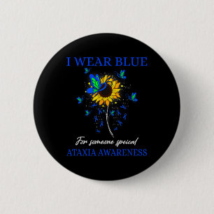 Badge Rond 5 Cm Porter le bleu pour la sensibilisation à l'Ataxie