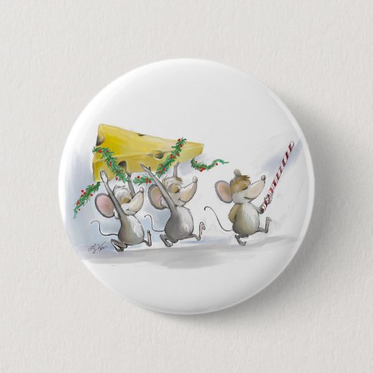 Badge Rond 5 Cm Porter Le Bouton Fromage De Noël (Devant)