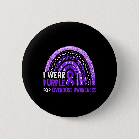 Badge Rond 5 Cm Porter le violet pour la sensibilisation à la surd (Devant)
