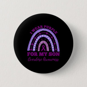 Badge Rond 5 Cm Porter le violet pour mon fils Surdose Sensibilisa