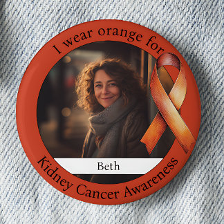 Badge Rond 5 Cm Porter Orange pour la photo de sensibilisation au 