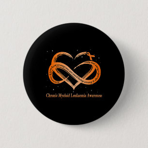 Badge Rond 5 Cm Porter Orange Pour Myéloïde Chronique Leucémie Gue