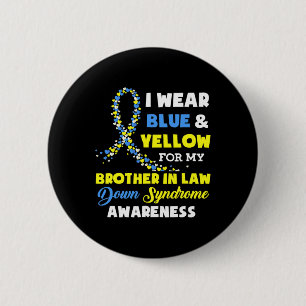 Badge Rond 5 Cm Porter Un Frère Jaune Bleu Dans Droit Le Syndrome