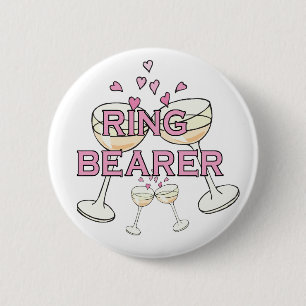 Badge Rond 5 Cm Porteur d'alliances épousant le bouton